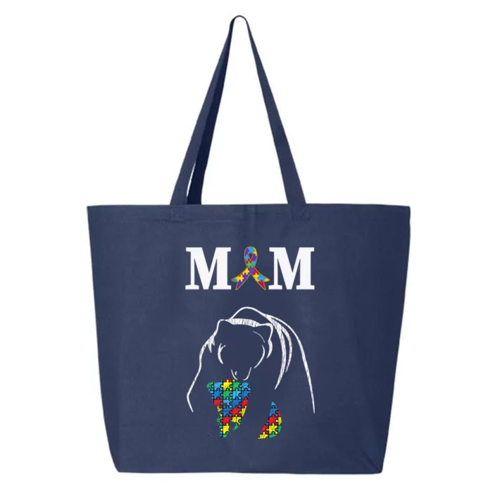 Autism Awareness Mom Proud Autistic Son Daughter Mama Bear Cool Gift 25L Jumbo Tote