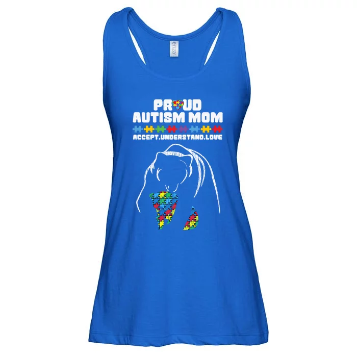 Autism Awareness Mom Proud Autistic Son Daughter Mama Bear Gift Ladies Essential Flowy Tank