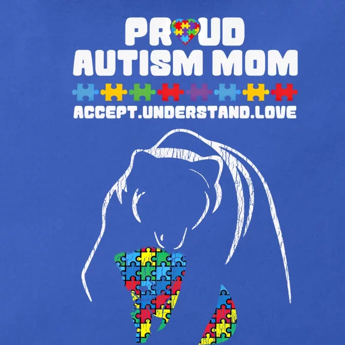 Autism Awareness Mom Proud Autistic Son Daughter Mama Bear Gift Zip Tote Bag