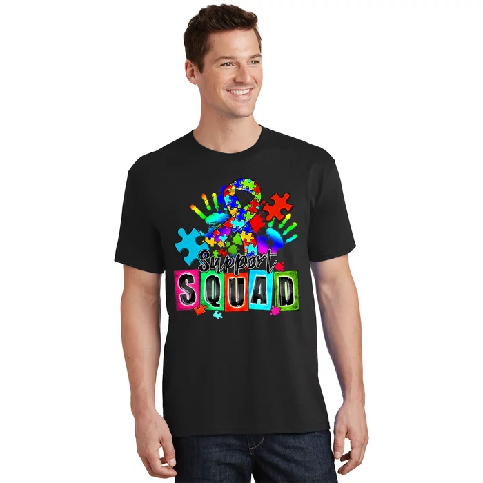 Autism Awareness Month Ribbon Support Squad T-Shirt