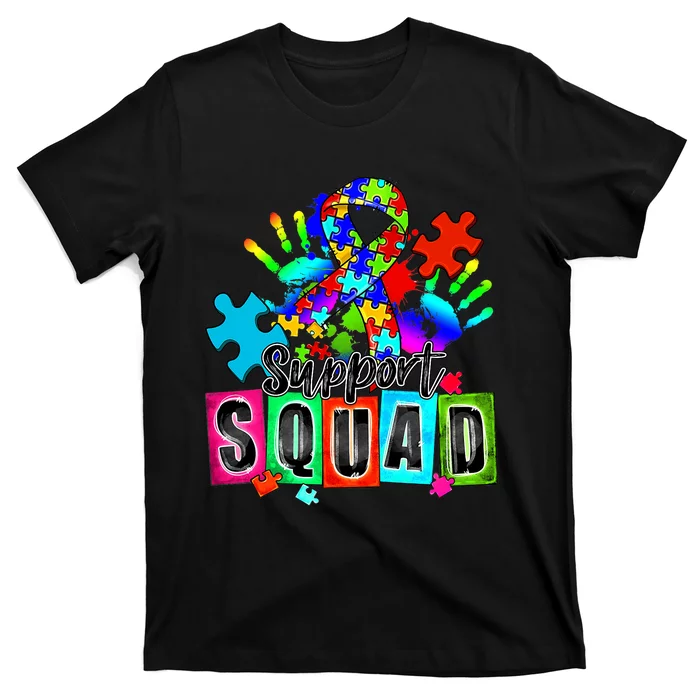 Autism Awareness Month Ribbon Support Squad T-Shirt