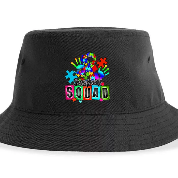 Autism Awareness Month Ribbon Support Squad Sustainable Bucket Hat