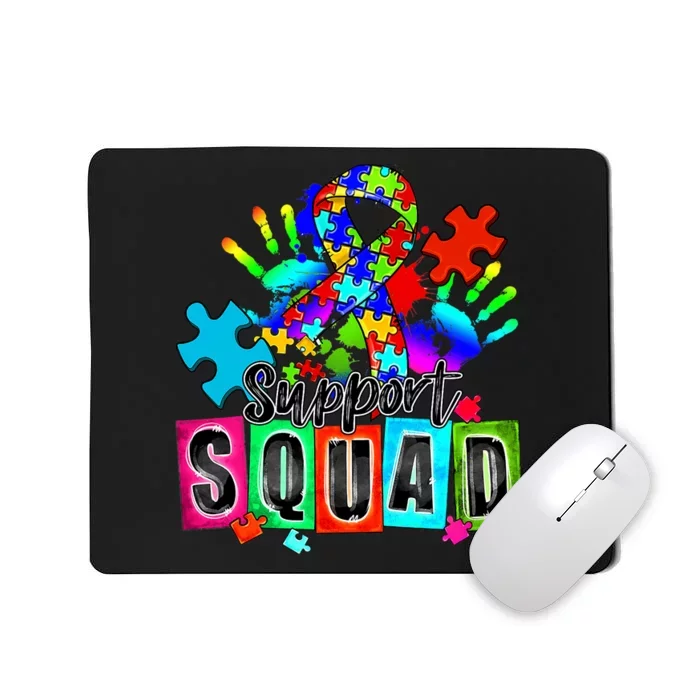 Autism Awareness Month Ribbon Support Squad Mousepad