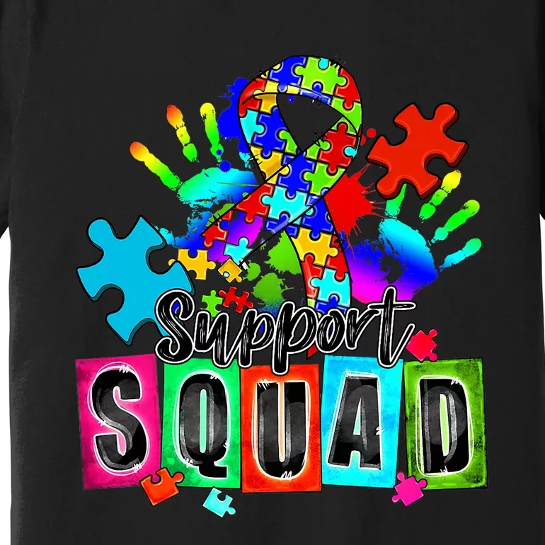 Autism Awareness Month Ribbon Support Squad Premium T-Shirt