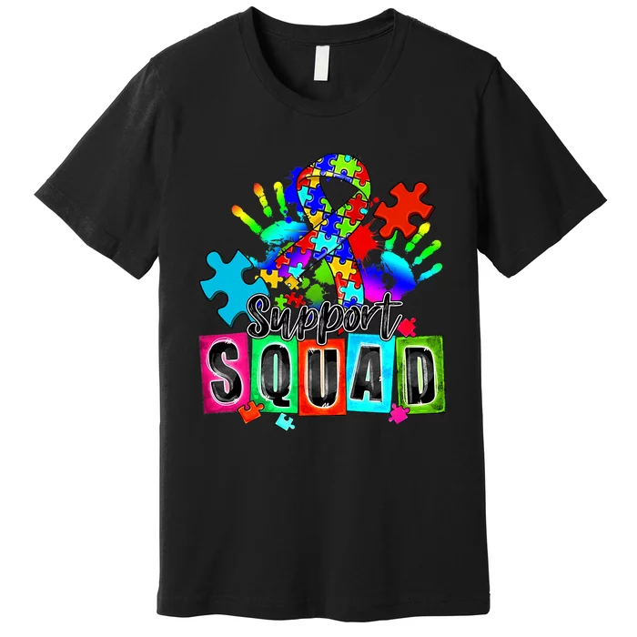 Autism Awareness Month Ribbon Support Squad Premium T-Shirt