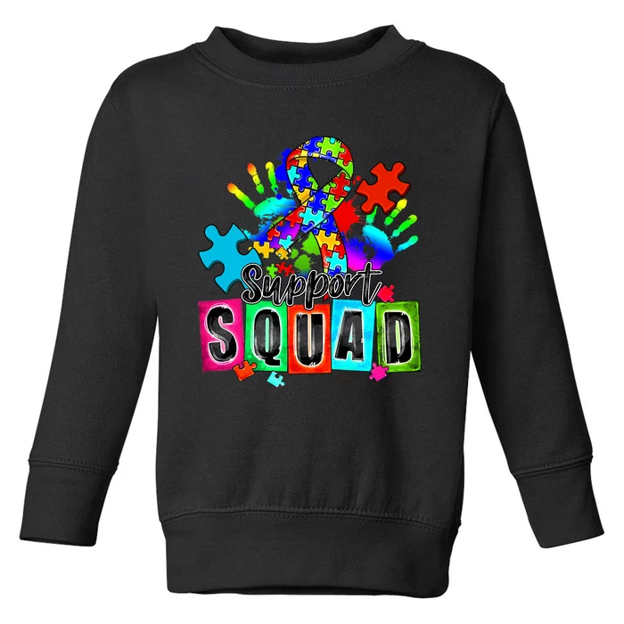 Autism Awareness Month Ribbon Support Squad Toddler Sweatshirt