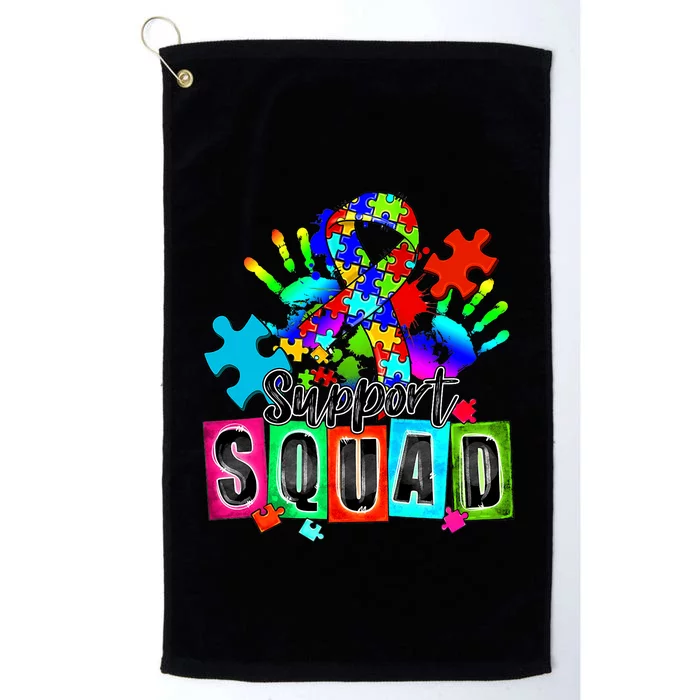 Autism Awareness Month Ribbon Support Squad Platinum Collection Golf Towel