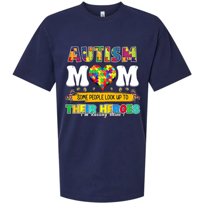 Autism Awareness Mom Some People Look Up To Their Heroes Gift Sueded Cloud Jersey T-Shirt