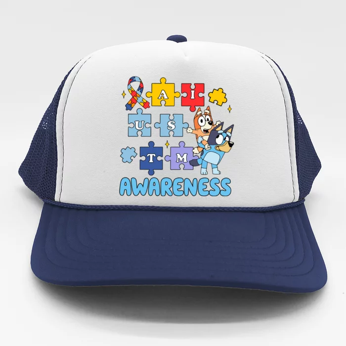 Autism Awareness Month Supporter Dog Lover Trucker Hat