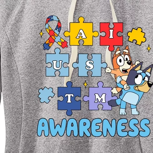 Autism Awareness Month Supporter Dog Lover Women's Fleece Hoodie