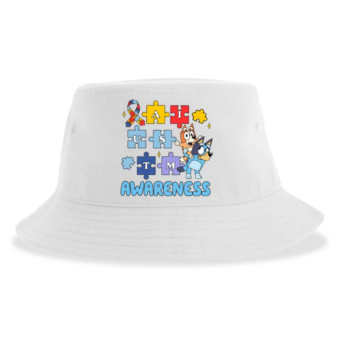 Autism Awareness Month Supporter Dog Lover Sustainable Bucket Hat