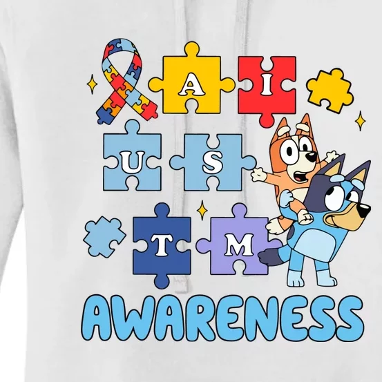 Autism Awareness Month Supporter Dog Lover Women's Pullover Hoodie