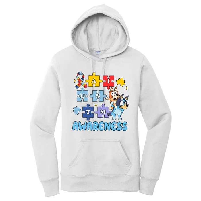 Autism Awareness Month Supporter Dog Lover Women's Pullover Hoodie