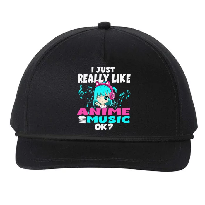 Anime And Music Kawaii Chibi Graphic Teen Anime Girl Snapback Five-Panel Rope Hat