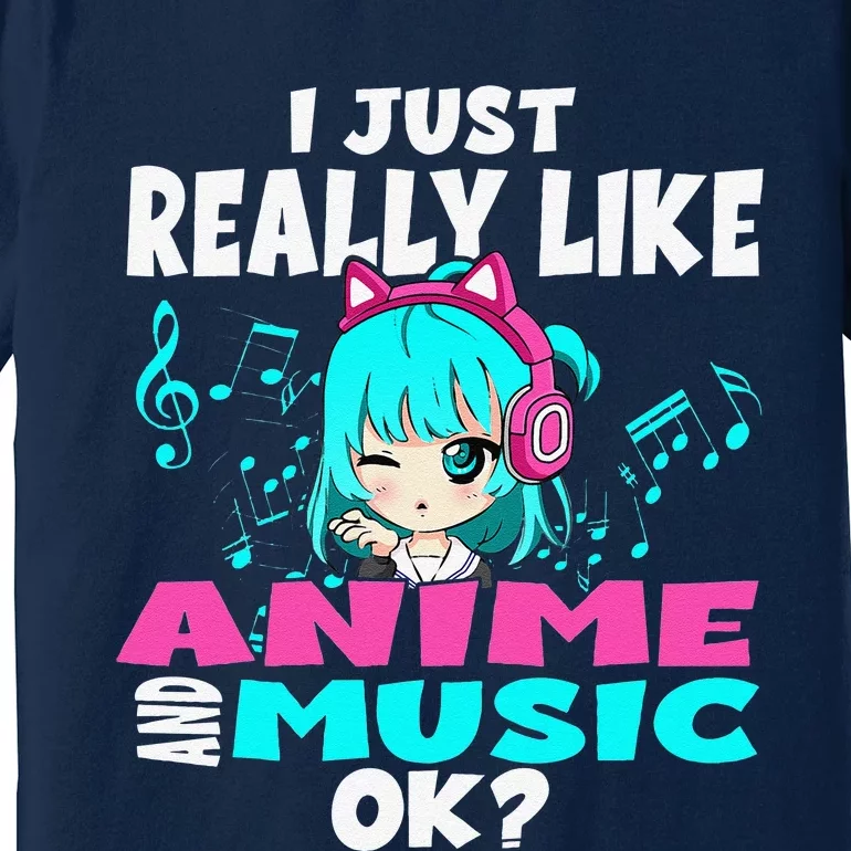 Anime And Music Kawaii Chibi Graphic Teen Anime Girl Premium T-Shirt