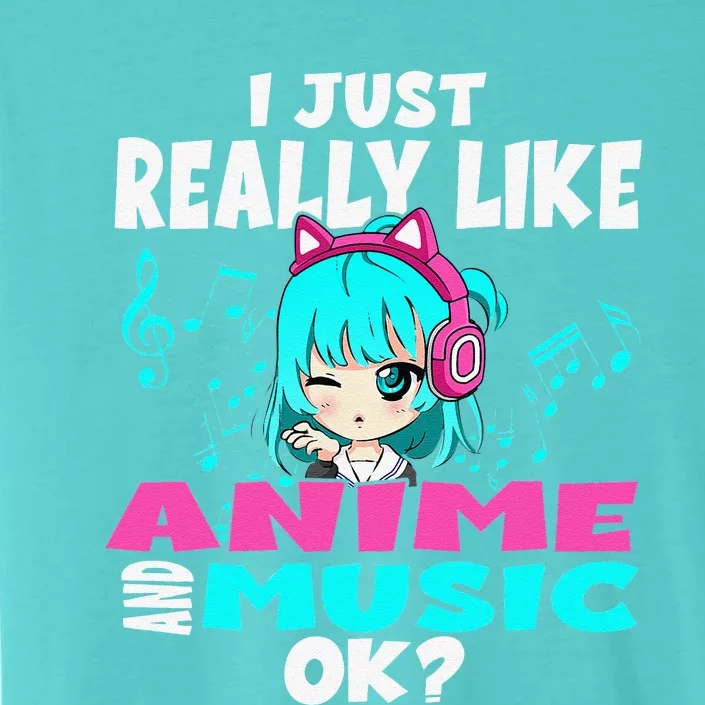 Anime And Music Kawaii Chibi Graphic Teen Anime Girl ChromaSoft Performance T-Shirt