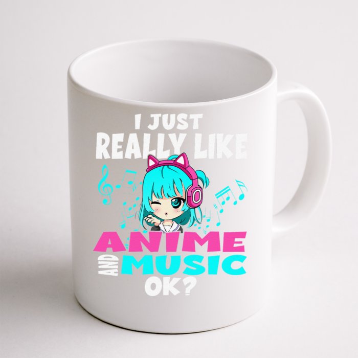 Anime And Music Kawaii Chibi Graphic Teen Anime Girl Front & Back Coffee Mug