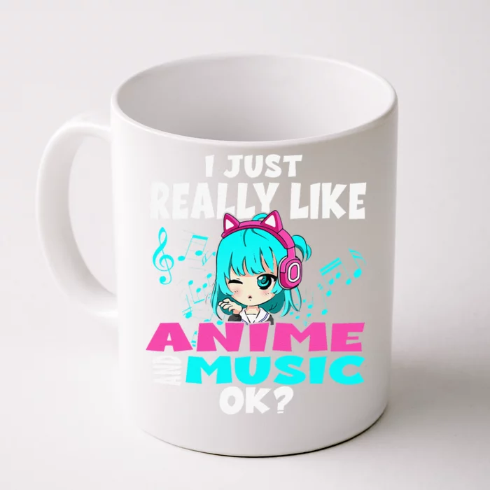 Anime And Music Kawaii Chibi Graphic Teen Anime Girl Front & Back Coffee Mug