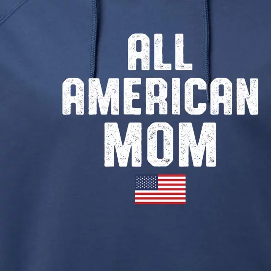 All American Mom USA Flag Performance Fleece Hoodie