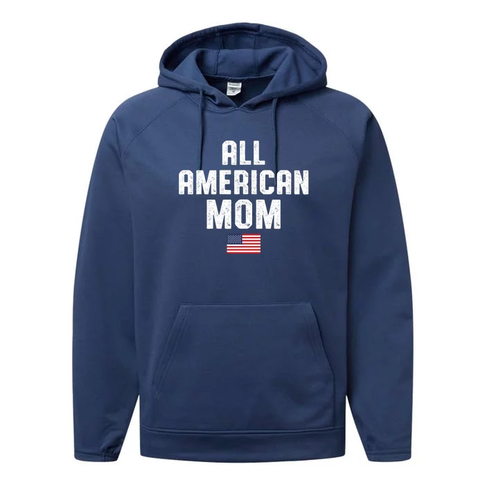 All American Mom USA Flag Performance Fleece Hoodie