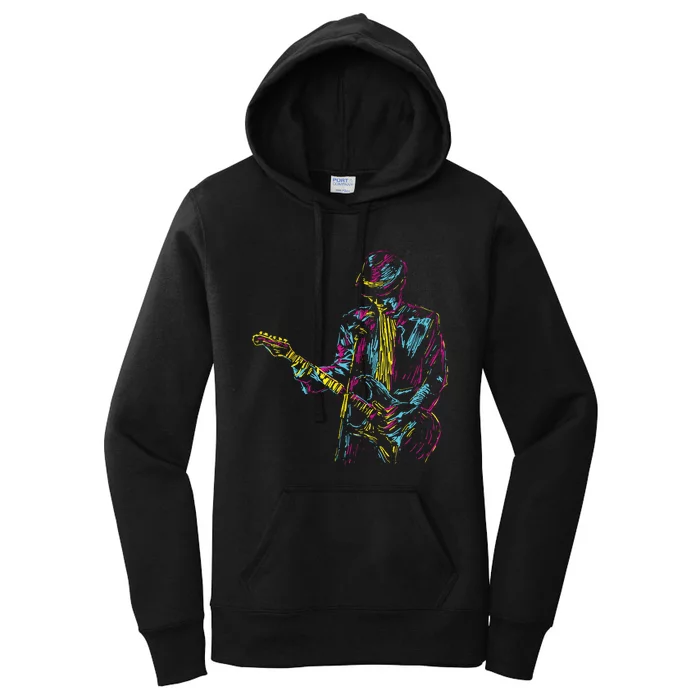 Abstract Art Musician Music Band Bass Player Women's Pullover Hoodie