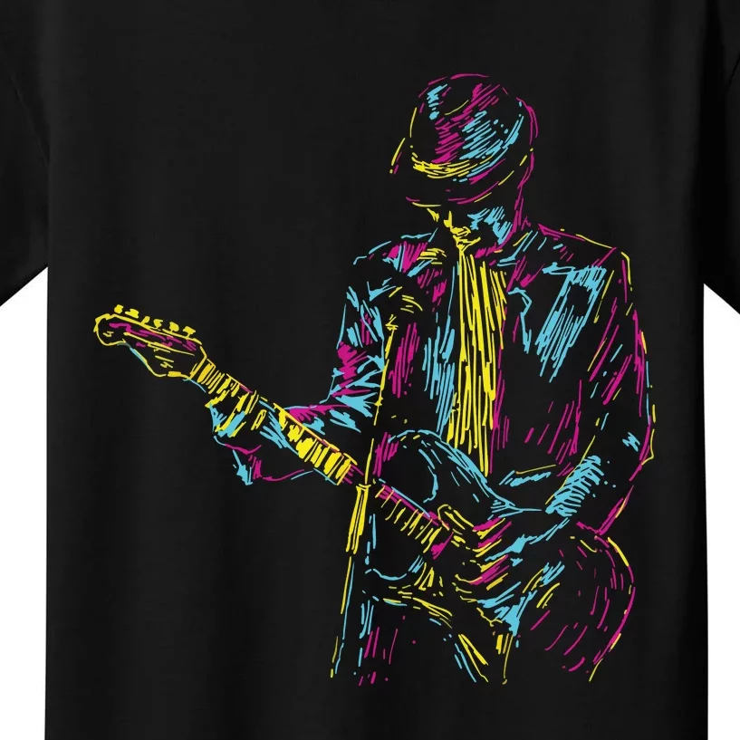 Abstract Art Musician Music Band Bass Player Kids T-Shirt