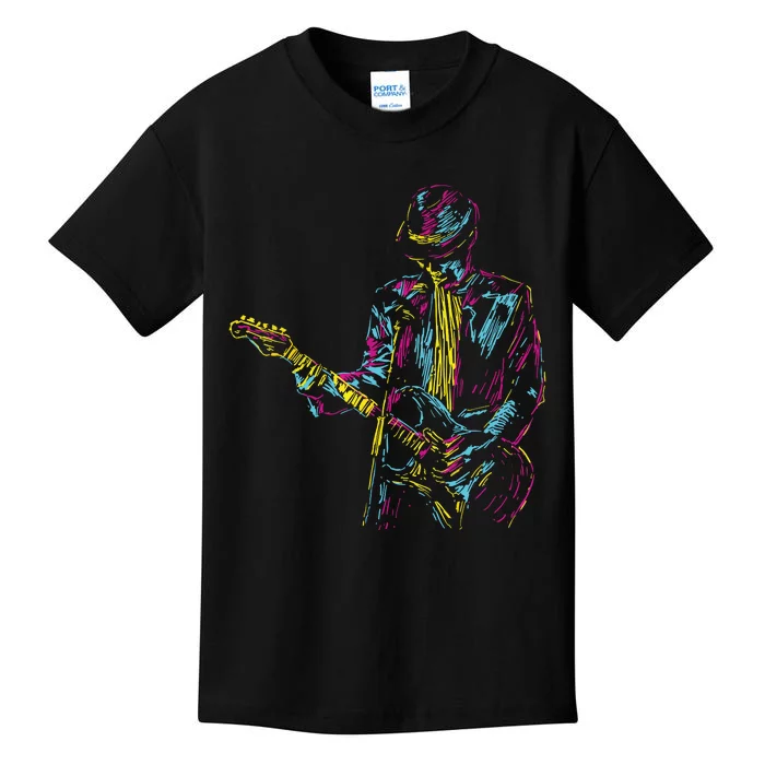 Abstract Art Musician Music Band Bass Player Kids T-Shirt