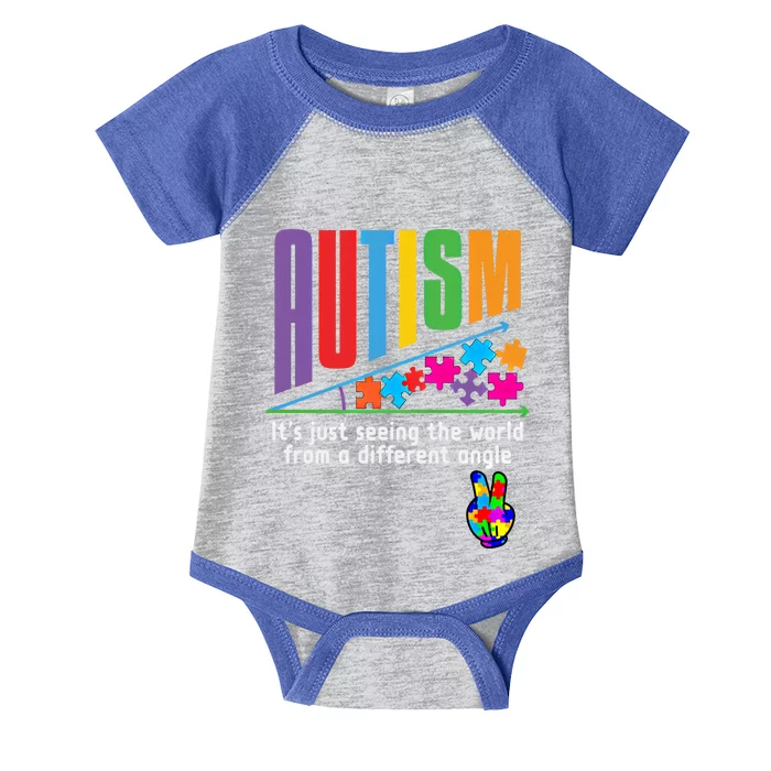 Autism Awareness Month ItS Just Seeing The World Different Funny Gift Infant Baby Jersey Bodysuit