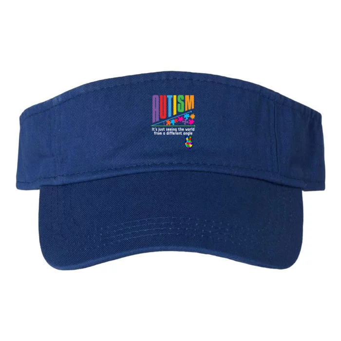 Autism Awareness Month ItS Just Seeing The World Different Funny Gift Valucap Bio-Washed Visor