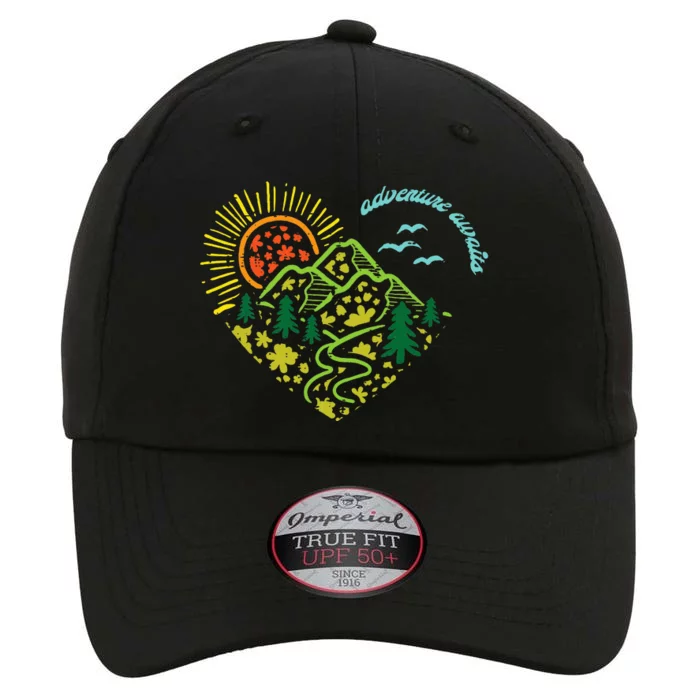 Adventure Awaits Mountains Sun Camping Hiking The Original Performance Cap