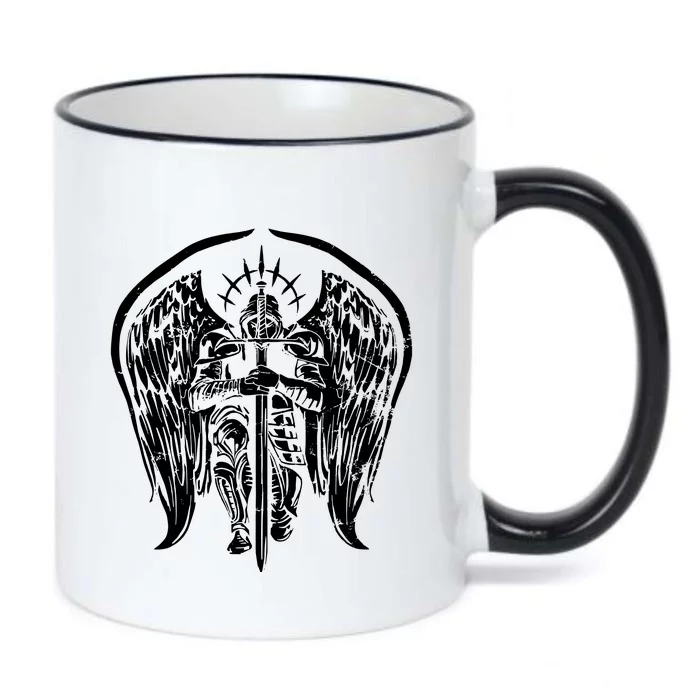 Angel Archangel Michael Warrior Black Color Changing Mug