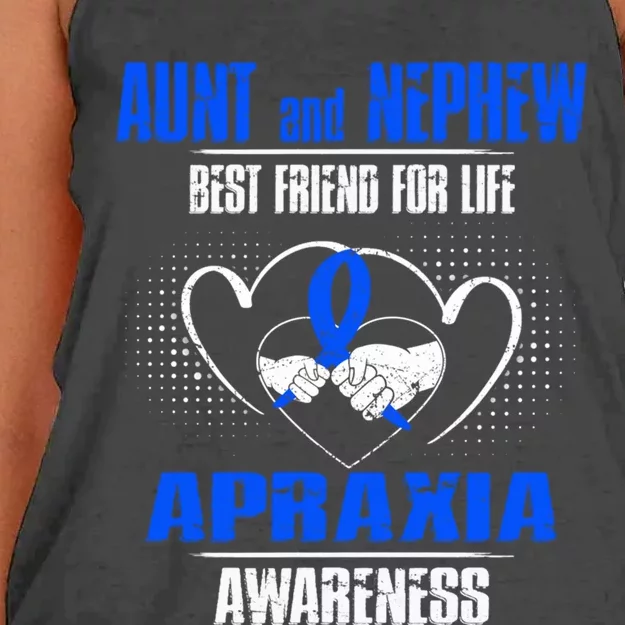 Aunt And Nephew Best Friend Of Life Apraxia Awareness Cool Gift Women's Knotted Racerback Tank