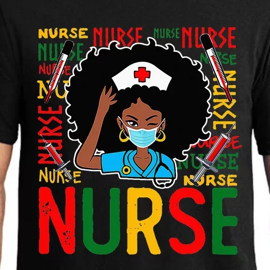 African American Nurse Black History Month Pride Black Pajama Set