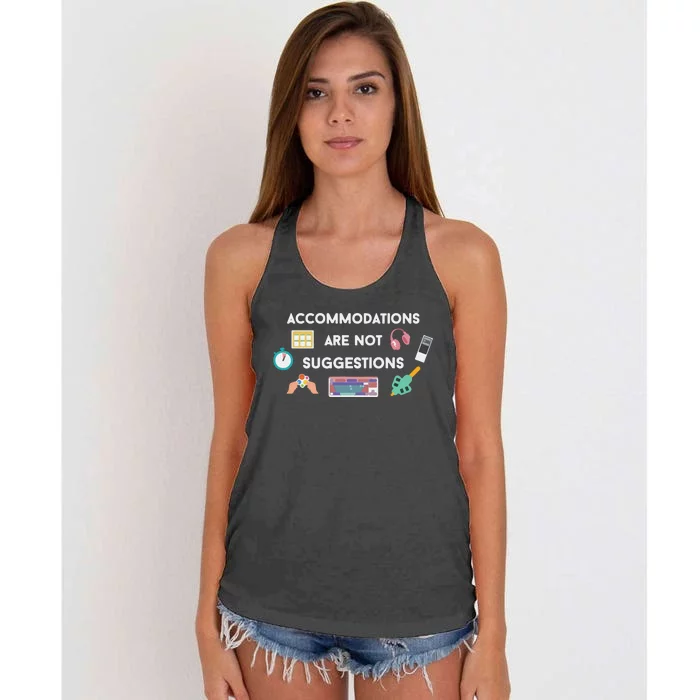 Accommodations Are Not Suggestions Women's Knotted Racerback Tank