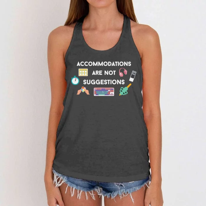 Accommodations Are Not Suggestions Women's Knotted Racerback Tank