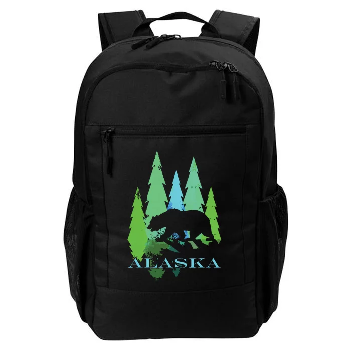 Alaska Alaskan Northern Light Trees With Bear Daily Commute Backpack