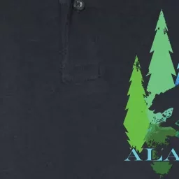 Alaska Alaskan Northern Light Trees With Bear Softstyle Adult Sport Polo