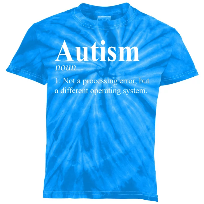 Autism Awareness Not A Processing Error Definition Kids Tie-Dye T-Shirt