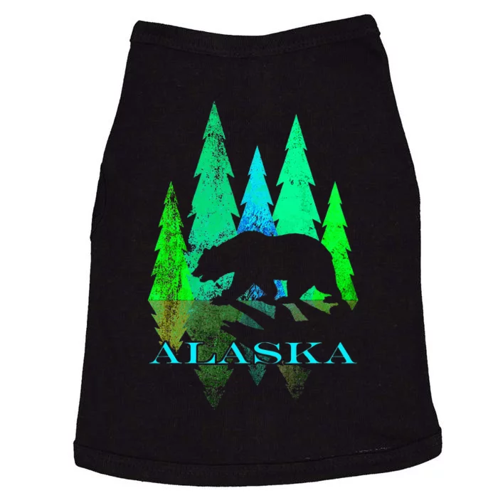 Alaska Alaskan Northern Light Trees With Bear Doggie Tank