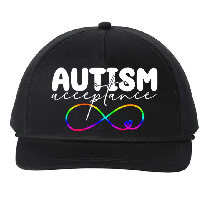 Autism Acceptance Neurodiversity Heart Snapback Five-Panel Rope Hat