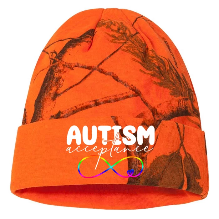 Autism Acceptance Neurodiversity Heart Kati - 12in Camo Beanie