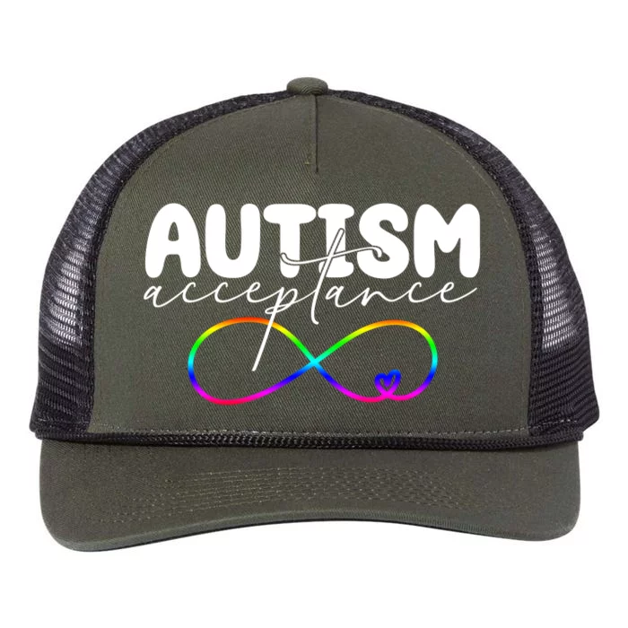 Autism Acceptance Neurodiversity Heart Retro Rope Trucker Hat Cap