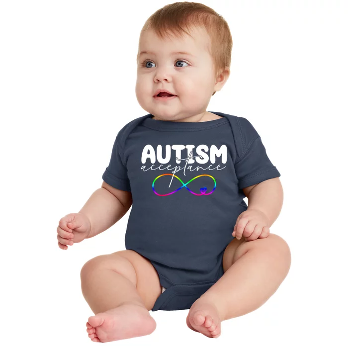 Autism Acceptance Neurodiversity Heart Baby Bodysuit