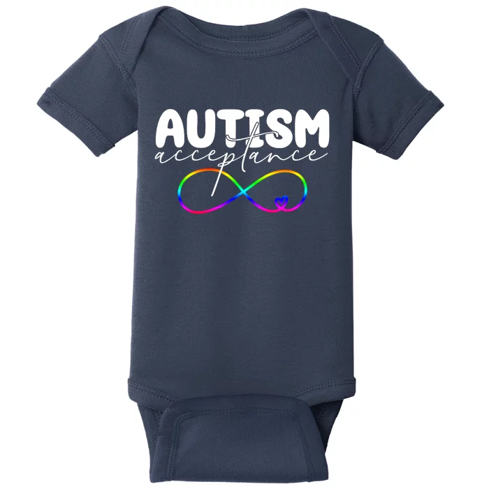 Autism Acceptance Neurodiversity Heart Baby Bodysuit