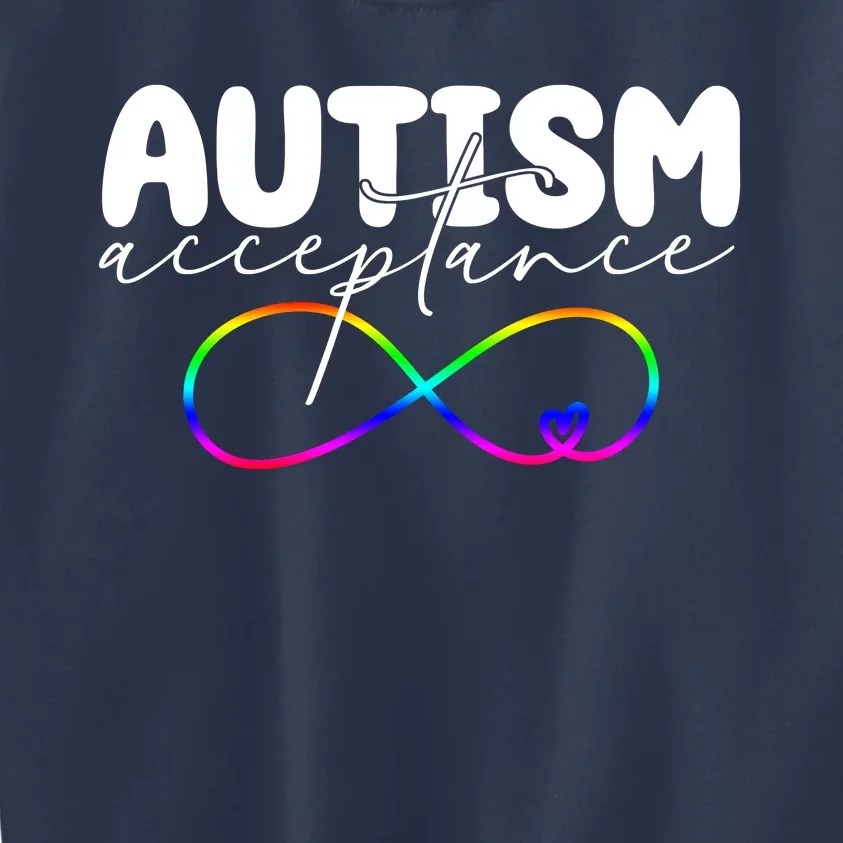 Autism Acceptance Neurodiversity Heart Kids Sweatshirt