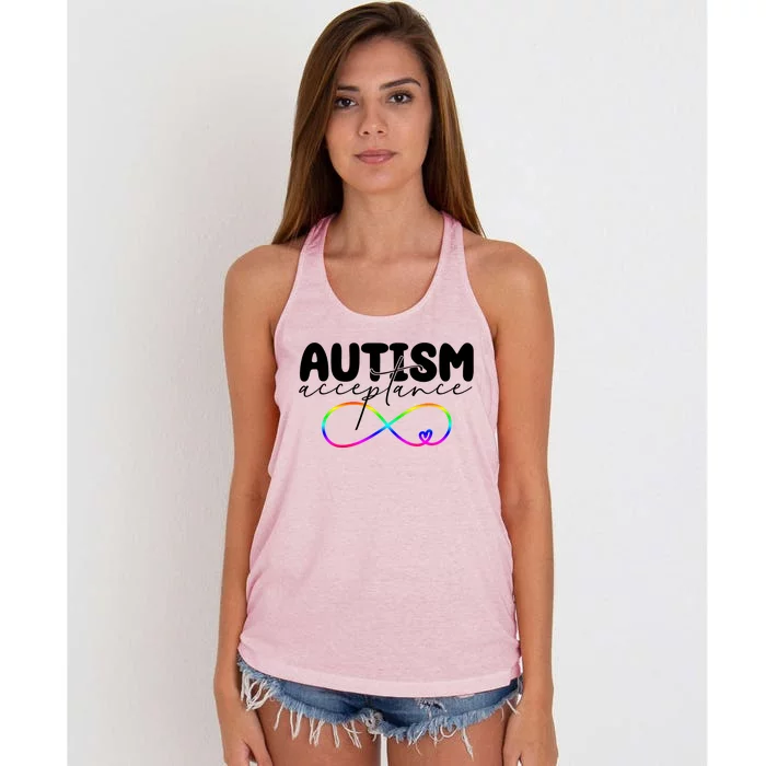 Autism Acceptance Neurodiversity Heart Women's Knotted Racerback Tank