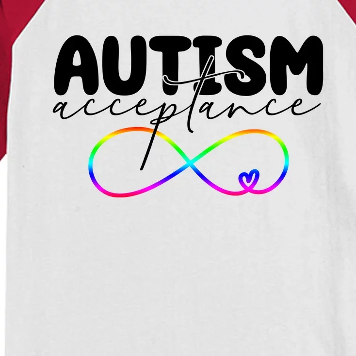 Autism Acceptance Neurodiversity Heart Kids Colorblock Raglan Jersey