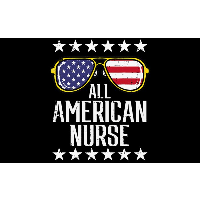 All American Nurse Scrub Memorial Day 4th of July RN Bumper Sticker