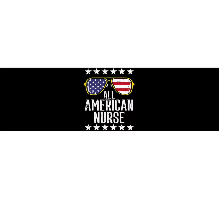 All American Nurse Scrub Memorial Day 4th of July RN Bumper Sticker