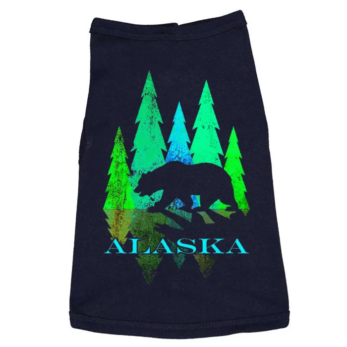 Alaska Alaskan Northern Light Trees With Bear Doggie Tank